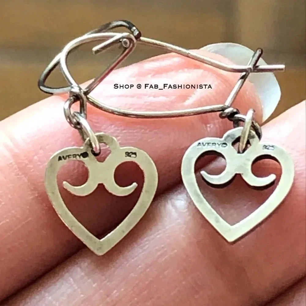 James Avery Retired Sterling Silver Heart Earrings